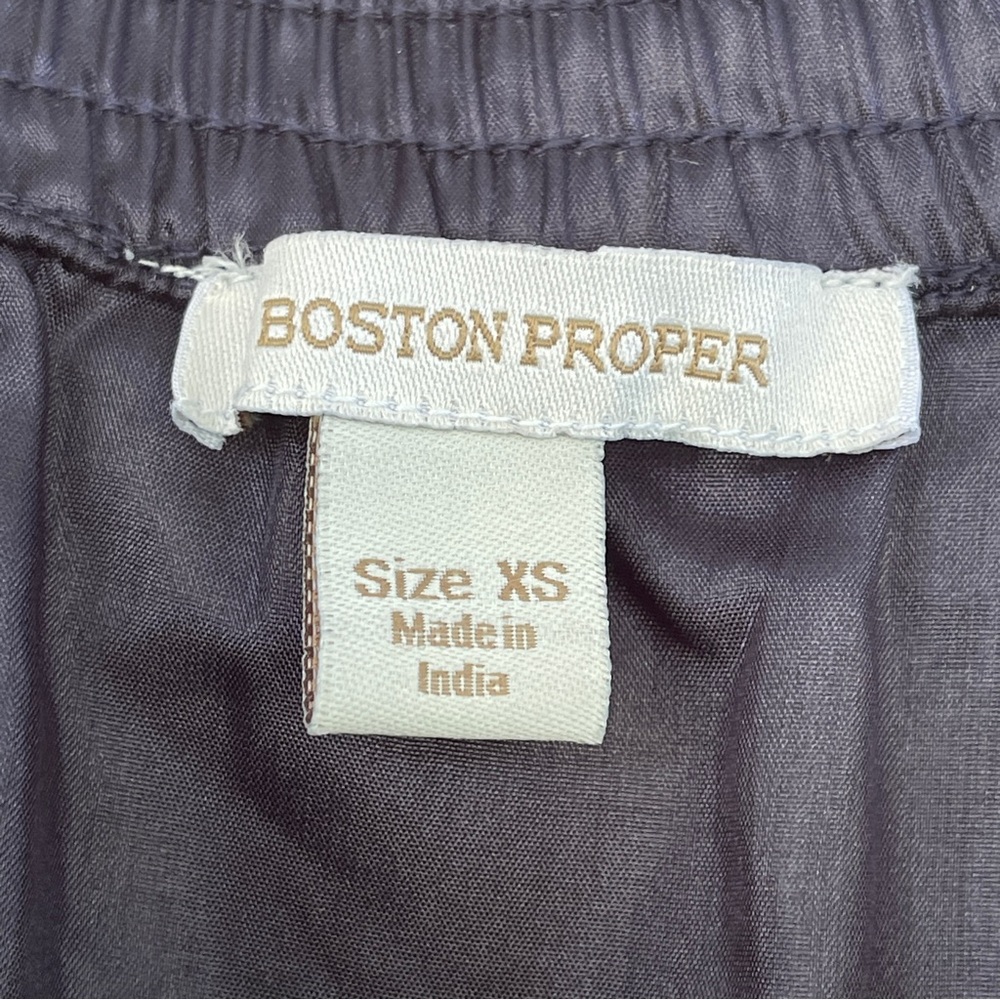 Boston Proper Navy Blue Satin A-Line Flounce Maxi Longline Skirt Size XS - Picture 3 of 9